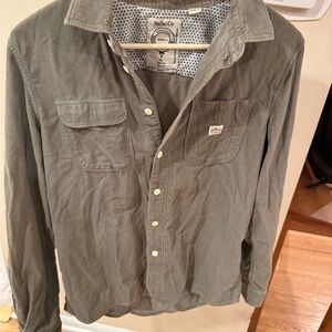 Diesel Co. Olive Green Corduroy Button-Down Shirt Size S